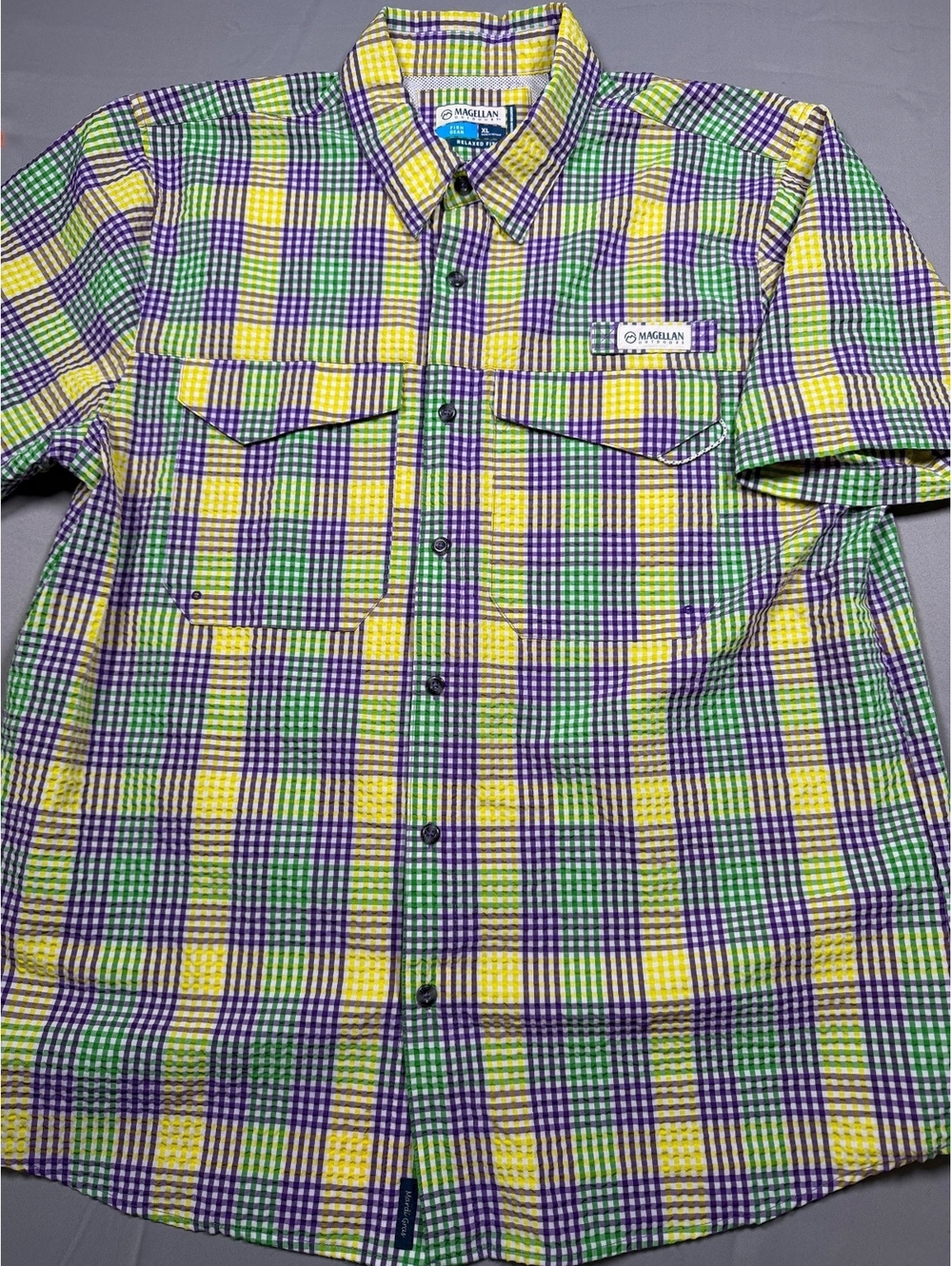 Magellan plaid fishing button-up shirt